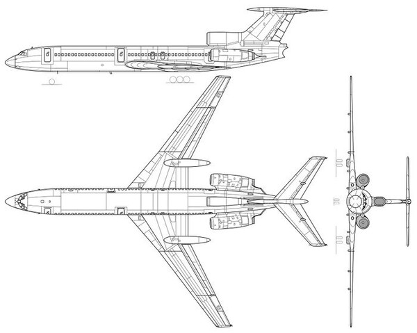 Чертеж Ту 154 Чертеж Ту 154