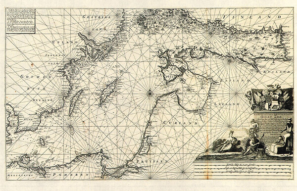 Старинная навигационная карта Старинная навигационная карта